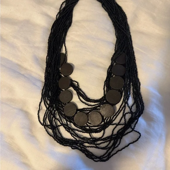 Elegant Black Beaded Necklace‎ - Picture 2 of 2